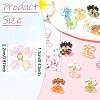16Pcs 8 Colors Alloy & Glass Pendants PALLOY-YW00166-3