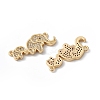 Elephant Mother and Son Brass Micro Pave Clear Cubic Zirconia Connector Charms ZIRC-L100-134G-2