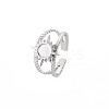 201 Stainless Steel Open Cuff Finger Ring Enamel Settings LS-STAS-S119-159B-P-3