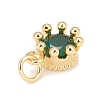 Brass Inlaid Clear Cubic Zirconia Charms KK-A161-34G-C-3