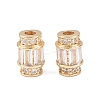 Brass Micro Pave Clear Cubic Zirconia Beads KK-C142-10LG-1