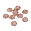 Eco-Friendly 6-Petal Flower Brass Micro Pave Cubic Zirconia Bead Caps LS-ZIRC-M098-01RG-FF-3