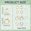 MAYJOYDIY US 12Pcs 6 Style 201 Stainless Steel Huggie Hoop Earring Findings STAS-MA0001-12-2