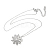 304 Stainless Steel Sunflower Pendant Cable Chain Necklaces for Women NJEW-R011-02P-4