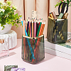 Gold Brim Square Mouth Plastic Pen Holders DJEW-WH0039-41B-4