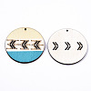 Printed Natural Poplar Wood Pendants WOOD-S045-130-2