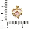 Brass Micro Pave Cubic Zirconia Pendants KK-K401-02C-G-3
