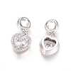 Brass Micro Pave Cubic Zirconia European Dangle Charms LS-ZIRC-E163-18P-1