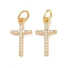 Brass Micro Pave Cubic Zirconia Pendants KK-Z146-25G-1