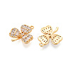 Brass Micro Pave Cubic Zirconia Pendants KK-N263-04G-2
