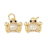Brass Micro Pave Clear Cubic Zirconia Charms KK-G544-02G-02-1