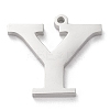 Tarnish Resistant 304 Stainless Steel Letter Pendant Rhinestone Settings STAS-J028-01Y-2