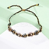 Flower Glass Seed Beaded Braided Bead Bracelets for Women Frineds BJEW-F493-10D-4