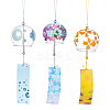 BENECREAT 3Pcs 3 Style Glass Wind Chimes DJEW-BC0001-15-1