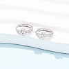 Star 925 Sterling Silver Micro Pave Clear Cubic Zirconia Hoop Earrings EJEW-K317-07P-3