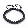 Natural Lava Rock Braided Bead Bracelets BJEW-R304-01-8mm-5
