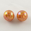 AB Color Transparent Crackle Round Acrylic Beads CACR-S006-11-1