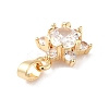 Rack Plating Brass Micro Pave Clear Cubic Zirconia Pendants ZIRC-F128-01G-4