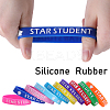 40Pcs 10 Colors Word Star Student Silicone Cord Bracelets Set Wristband BJEW-GF0001-13-6