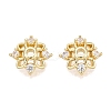 Brass Micro Pave Clear Cubic Zirconia Bead Caps KK-Q071-10G-02-1