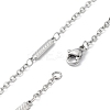 Non-Tarnish 304 Stainless Steel Rectangle Link Chain Necklace NJEW-K249-04P-3