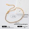 304 Stainless Steel Crystal Rhinestone Tennis Chain Paperclip Chain Bracelets for Women RB2528-3-1