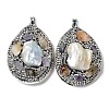 Baroque Natural Freshwater Shell Polymer Clay Rhinestone Big Pendants BSHE-P033-15A-2