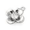 Brass Pave Clear Cubic Zirconia Charms LS-KK-V016-20P-2