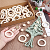 Round/Ring Unfinished Wood Beads PH-WOOD-G003-02-3