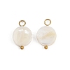Natural Shell Disc Pendants STAS-D378-31G-1