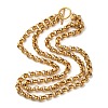 Ion Plating(IP) 304 Stainless Steel Rolo Chain Double Layer Necklaces NJEW-L173-017G-1