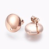 Ion Plating(IP) 304 Stainless Steel Stud Earring Findings LS-STAS-G178-03RG-13mm-2