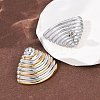 Two Tone Shell Shape 304 Stainless Steel Stud Earrings LS-EJEW-H176-01GP-3
