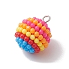 Rainbow Color Resin Waxberry Pendants PALLOY-JF02777-4
