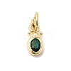 Brass Cubic Zirconia Charms KK-G554-01A-02-1