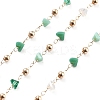 Handmade Brass & Glass Bead Chains CHC-L051-03KCG-03-1