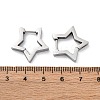 Tarnish Resistant 304 Stainless Steel Star Huggie Hoop Earrings STAS-H156-05P-2