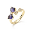 Brass & Cubic Zirconia Finger Rings CU-CBA7E55-12G-4