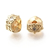 Brass Micro Pave Cubic Zirconia Beads KK-M318-21G-1