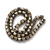 Electroplated Natural Lava Rock Beads Strands G-A256-D01-01D-3