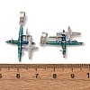 Brass Micro Pave Cubic Zirconia Pendants KK-F903-07P-3