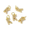 Real 18K Gold Plated Brass Micro Pave Clear Cubic Zirconia Charms KK-E068-VB452-K-4