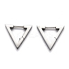 Tarnish Resistant 304 Stainless Steel Triangle Huggie Hoop Earrings STAS-H156-02B-P-1