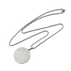 201 Stainless Steel Religion Flat Round Pendant Box Chain Necklaces for Women Men LS-NJEW-R013-08P-4