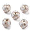 Christmas Printed Schima Wood European Beads WOOD-G023-18A-1