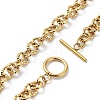 Ion Plating(IP) 304 Stainless Steel Rolo Chain Necklace NJEW-K249-02G-3
