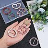 7Pcs Flower & Flat Round & Butterfly & Heart Alloy Rhinestone Buckles JEWB-NB0001-11-3