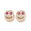 Brass Micro Pave Cubic Zirconia Beads KK-M241-01O-2