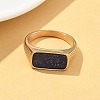 316L Stainless Steel Natural Lapis Lazuli Finger Rings for Women RJEW-U054-02C-03G-2