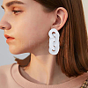 4 Pairs 4 Colors Horse Eye Acrylic Dangle Stud Earrings with Steel Iron Pins for Women EJEW-AN0004-11-5